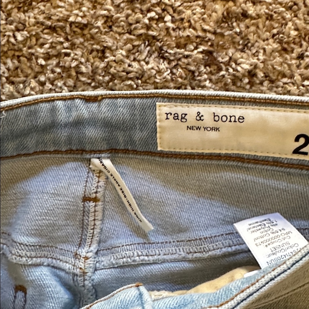NWT Rag & Bone Jeans High Rise Ankle Cigarette Sunset 24 - Picture 3 of 7